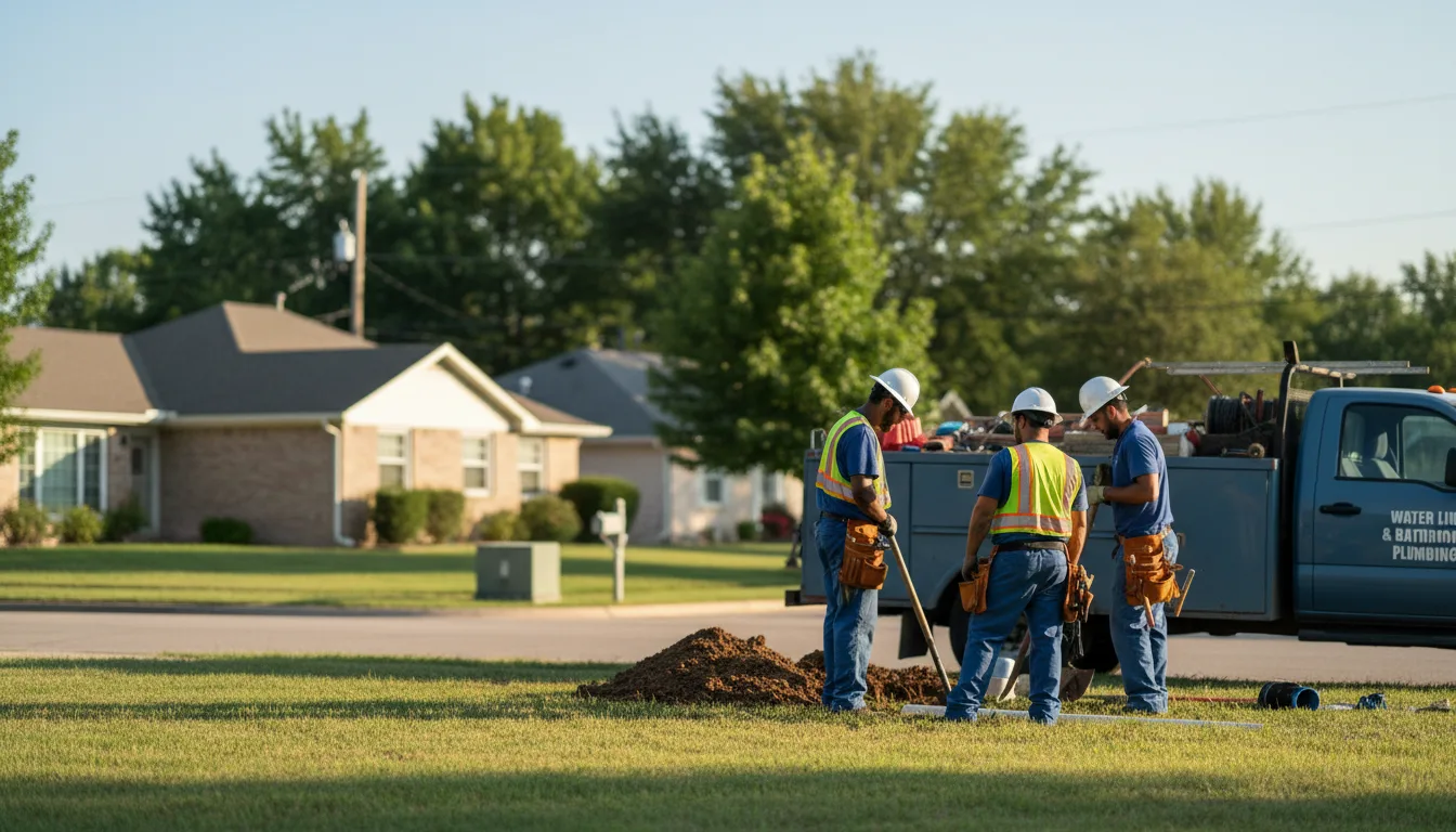 Residential water line and bathroom plumbing service in Valley, WA